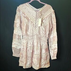 LoveShackFancy Pink Mini Dress